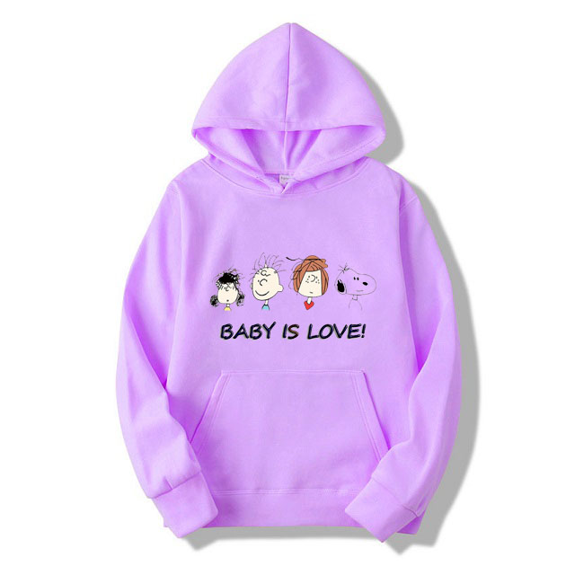 [ĐĂNG DƯƠNG 01] Áo Hoodie Nữ Thu Đông Mũ Túi Chất Nỉ Tàu In 3D Bốn Bé Baby Love Đội Mũ Mặc Đi Học Đi Chơi