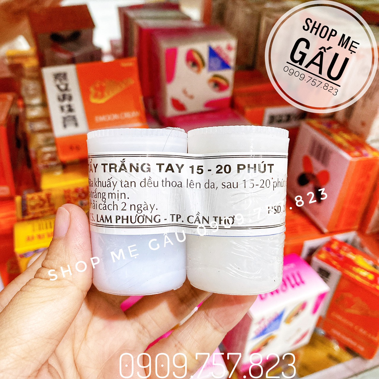 Sỉ lố 10 cặp bột tẩy tay trắng da 20 phút