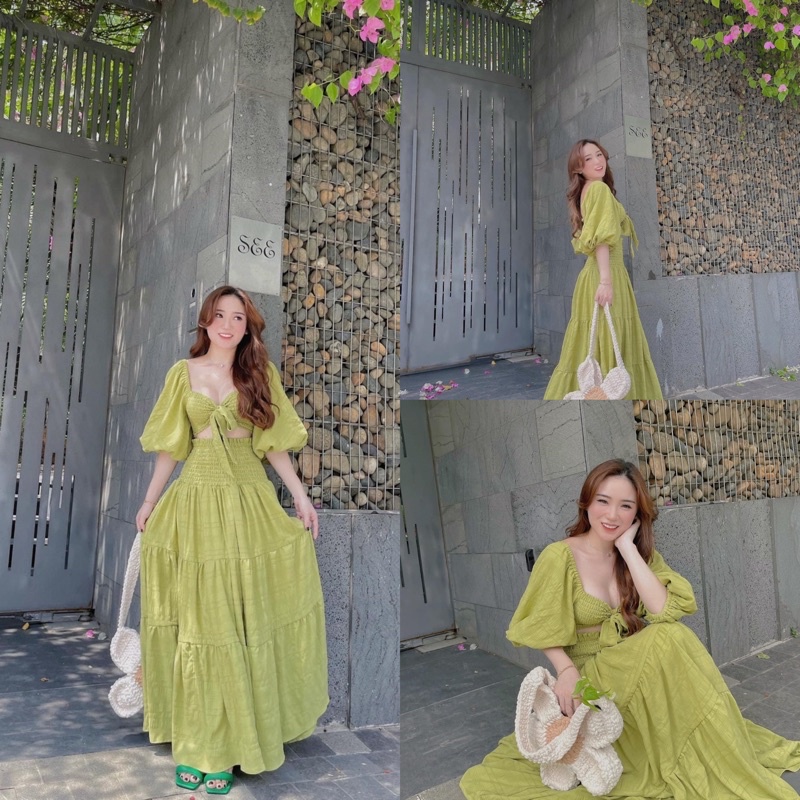Sét maxi đi biển nhún xoè