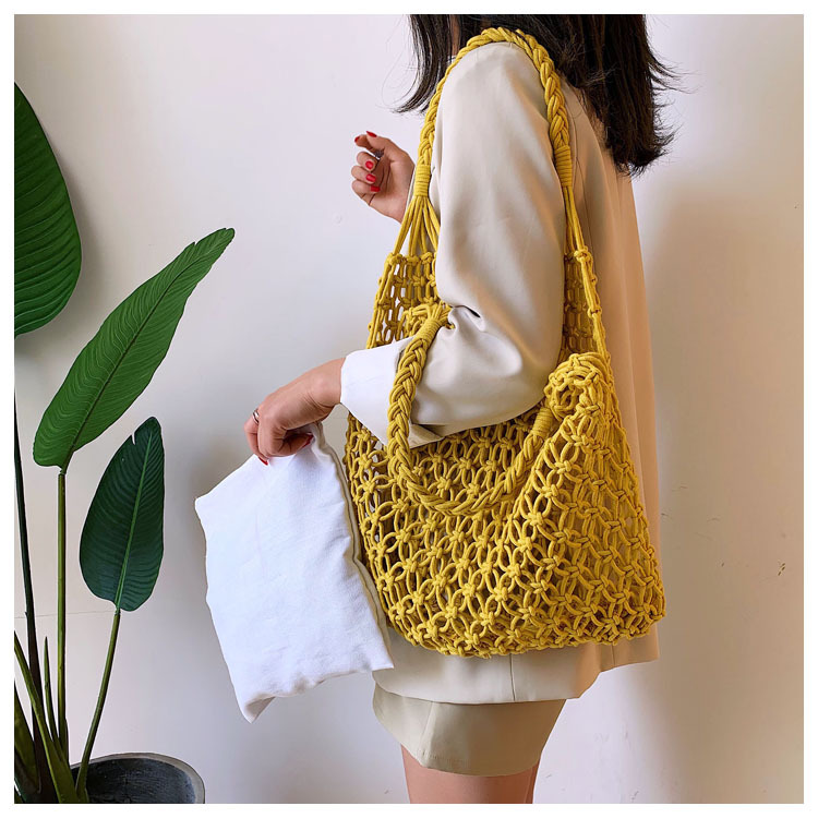 Túi Cói Đan Lưới Size To Sợi Cotton