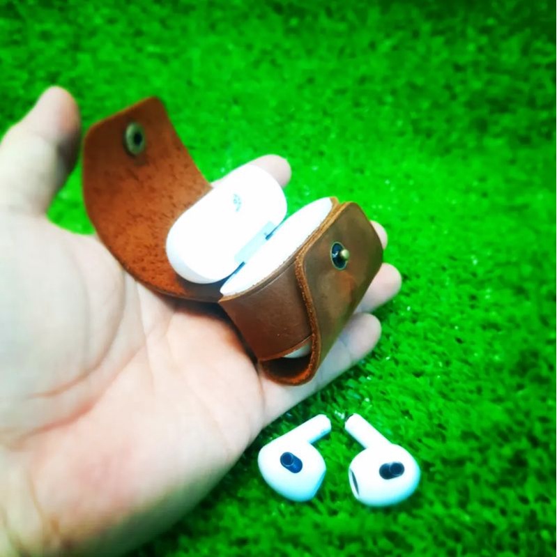 BAO DA AIRPODS 3 TỐI GIÃN DA THẬT HANDMADE