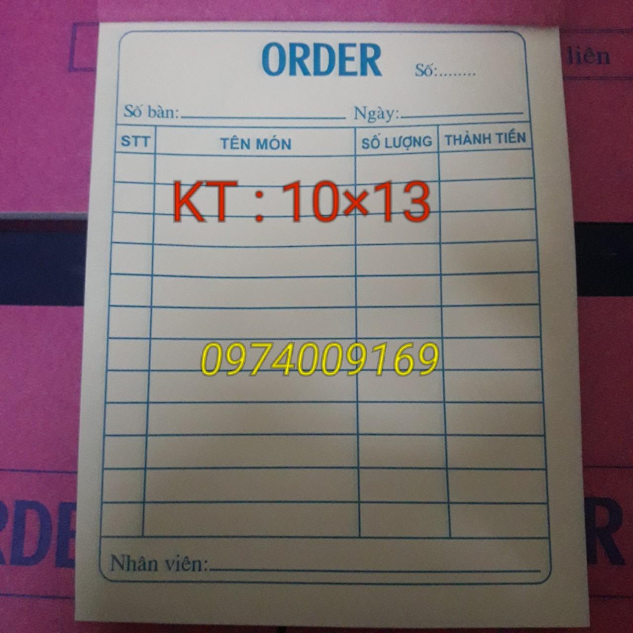 Combo 10 quyển phiếu order 2 liên A6 100 tờ(10*13cm)