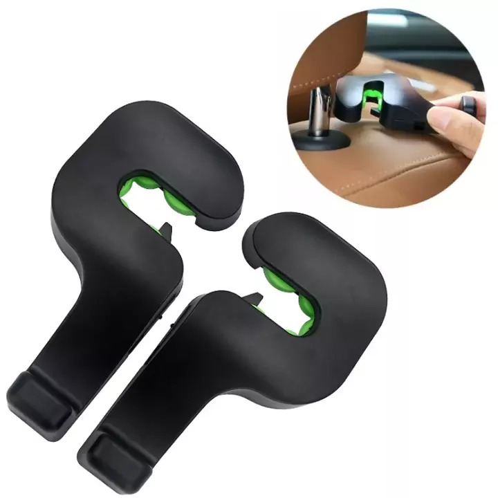 02 móc treo đồ gài ghế trên ô tô đen kem