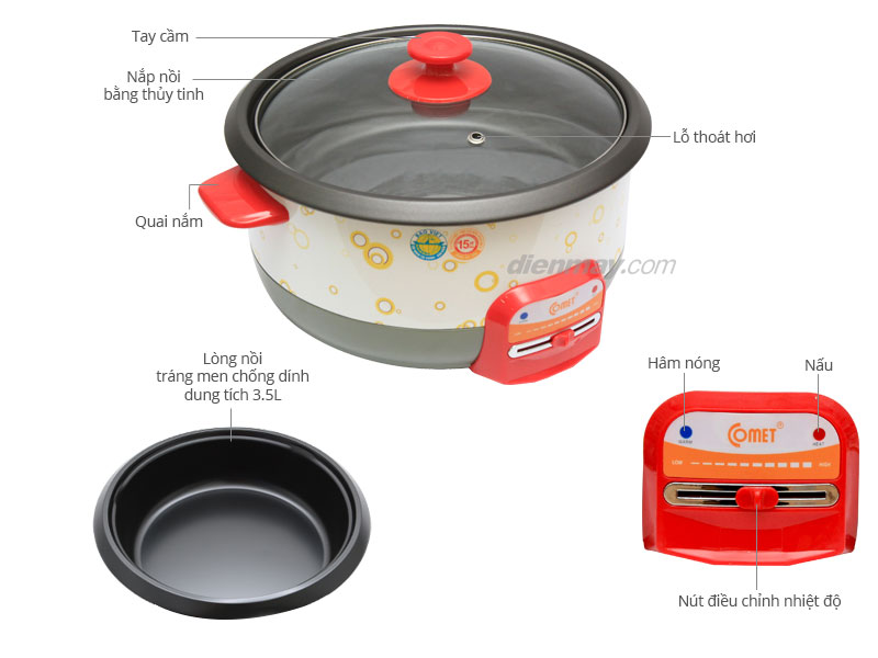 Lẩu điện Comet CM7731 1300W