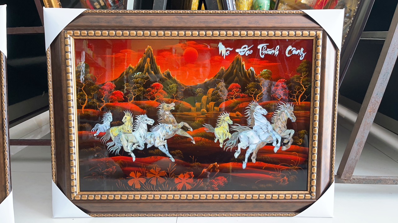 Tranh sơn mài Thanh Bình Lê- KHẢM CỪ cao cấp size 40x60 cm