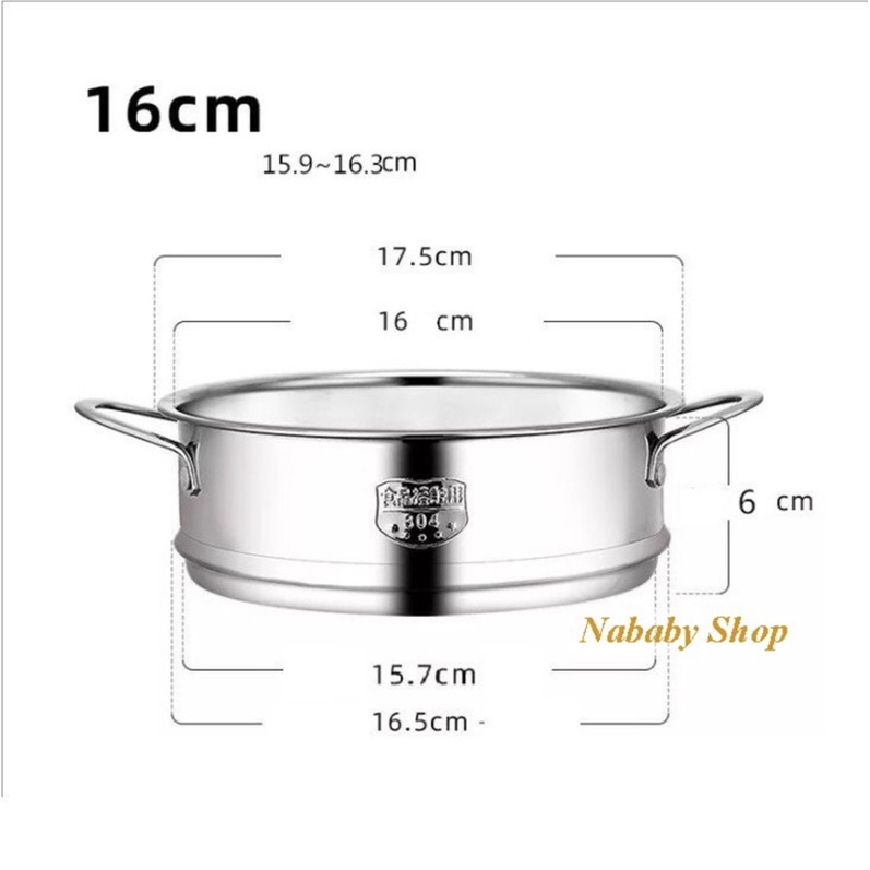 Xửng hấp đồ ăn inox 304 size mini 16cm