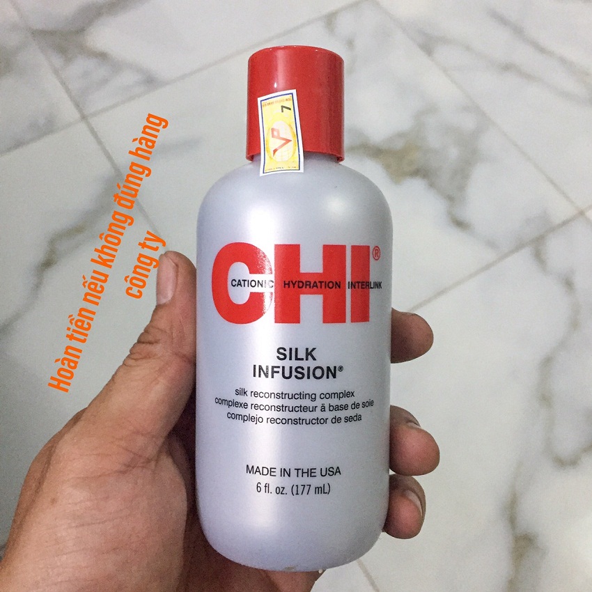 Tinh dầu CHI Silk Infusion Silk Rescontructing Complex USA dưỡng tóc bóng mượt 177ml
