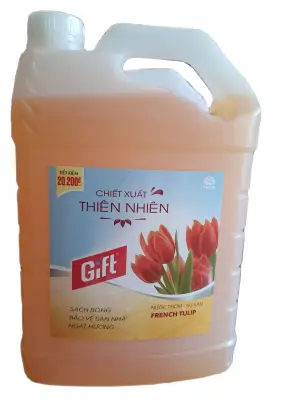 [HCM]Nước lau sàn Gift can 3.8kg hương Tulip màu cam như hình