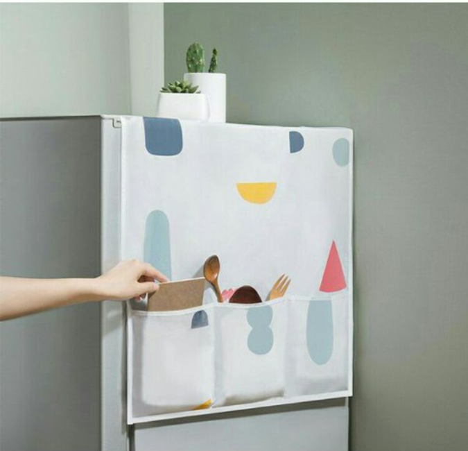 TẤM PHỦ TỦ LẠNH CÓ Ô ĐỂ ĐỒ TIỆN ÍCH
