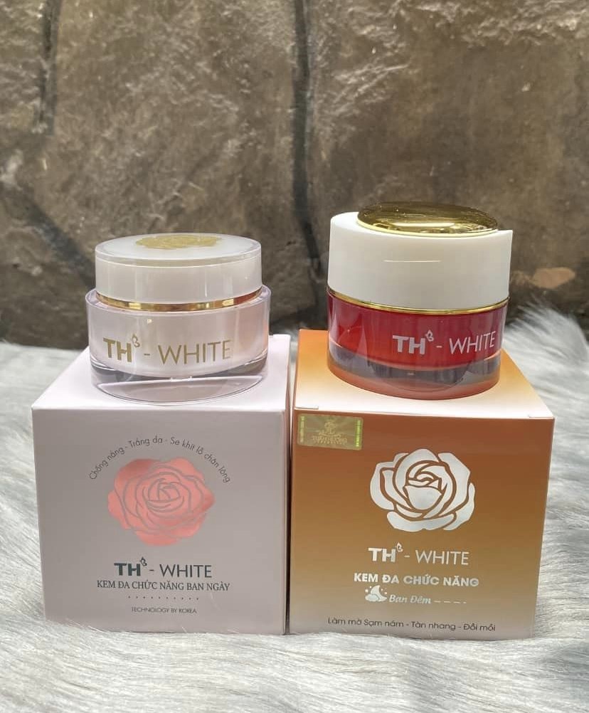Combo kem trắng da đa chức năng ngày và đêm TH-White (2 x 20g)