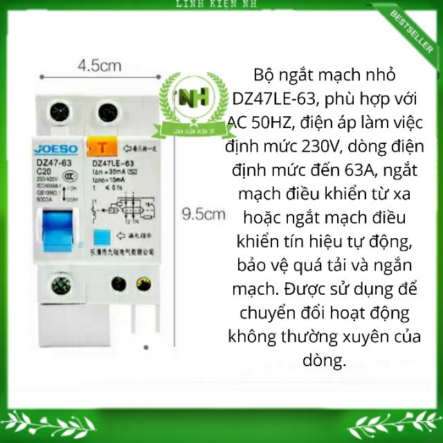 Aptomat chống giật 1Pha DZ47-63