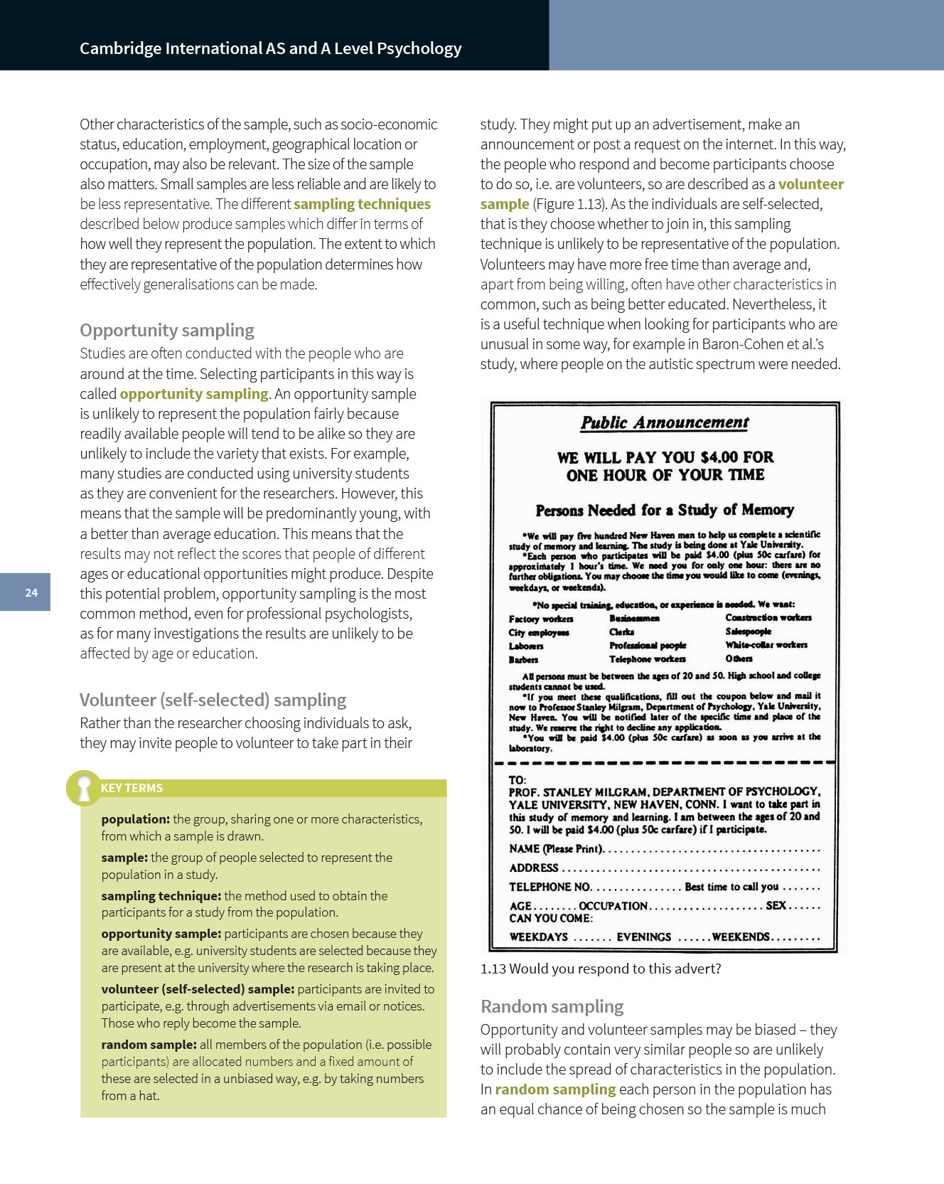 Cambridge International AS and A Level Psychology Coursebook