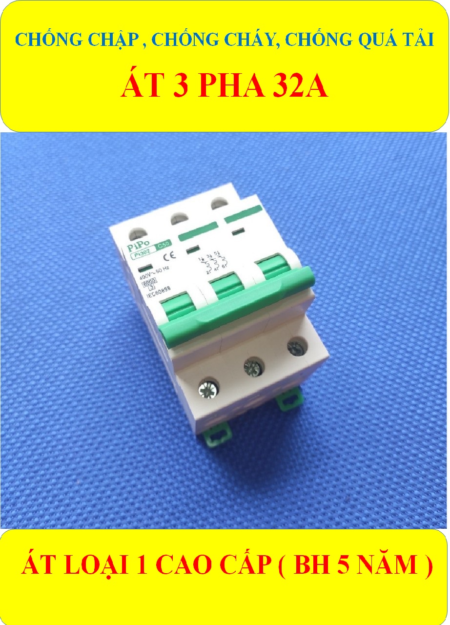 Cầu dao tự động, Aptomat 3 PHA 32A (BH 5 năm ) Chống chập, Chống ngắn mạch, Chống cháy, Chống quá tải HÀNG LOẠI 1 CÁO CẤP (bộ 1 sản phẩm)