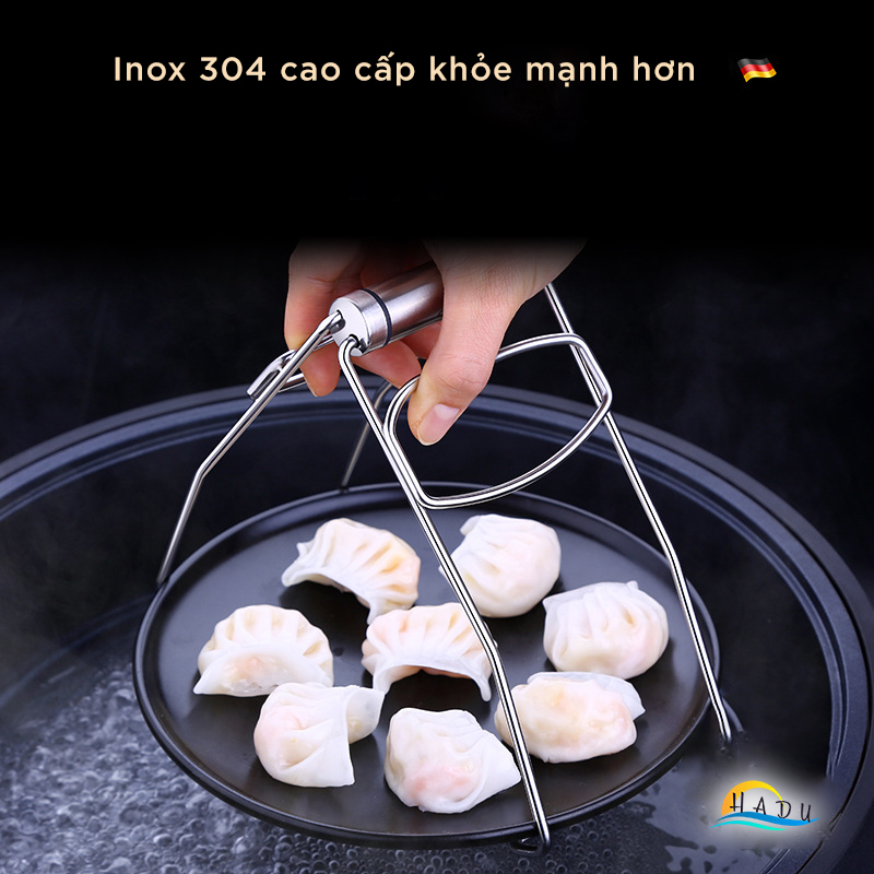 Kẹp Gắp Bát Đĩa Nóng Inox 304 Dày Dặn SSGP, Dụng Cụ Gắp Chống Bỏng Dùng Cho Nồi Hấp, Lò Vi Sóng, Tay Cầm Chắc Chắn, Cao Cấp Đạt Chất Lượng LFGB Đức