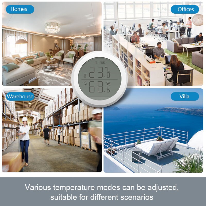 Zigbee Temperature And Humidity Sensor With LCD Screen Display Working With Tuya Zigbee Hub Battery Powered Smart Life