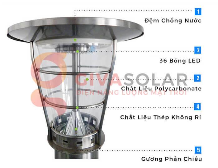 Đèn treo tường năng lượng mặt trời GV-WL-2602B