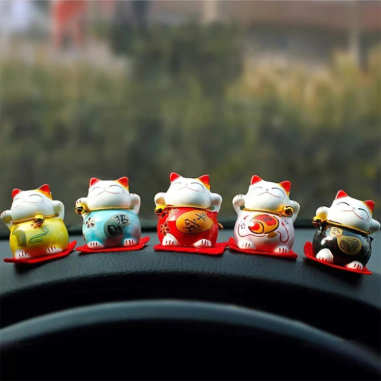 [HCM]Bộ 5 Mèo Sứ Thần Tài Maneki Neko Nhật Bản