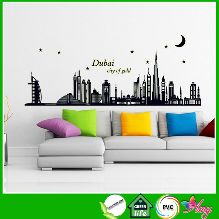 [HCM]Decal dán tường Dạ quang Dubai dạ quang siêu nét DDQ001 (55 x 165 cm)