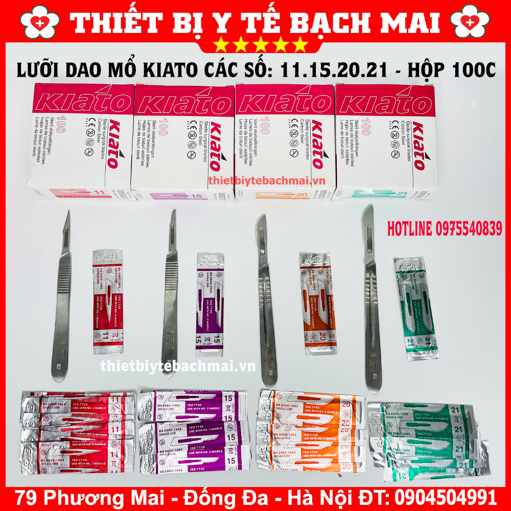 Lưỡi Dao Mổ KIATO Số 15 [Hộp 100 Cái]