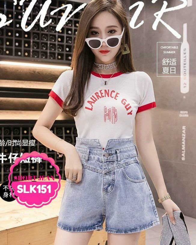 Quần Short Jean Nữ Lưng Cao Thời Trang SLK151