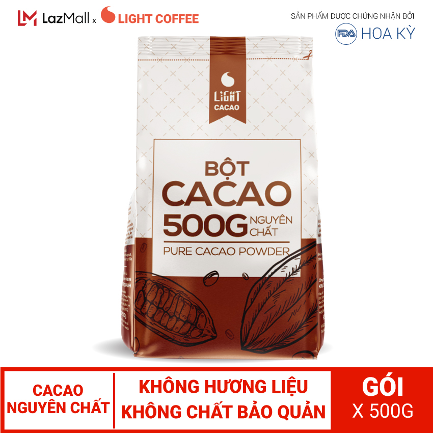 Bột cacao làm bánh nguyên chất 100% - Light cacao - 500gr
