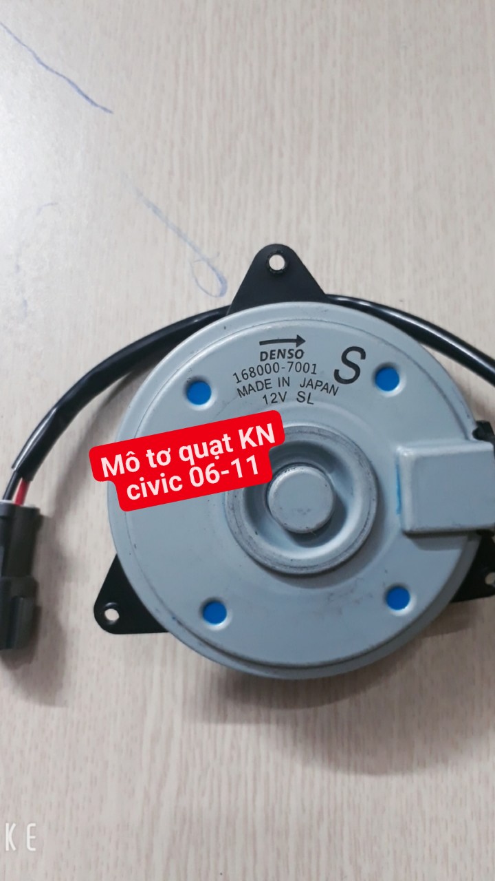 Mô tơ quạt dàn nóng+ két nước honda civic 2.0 hàng denso 2006-2011.