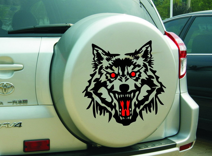 Decal đầu sói trang trí ô tô