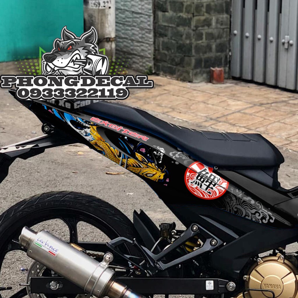 Tem Rời Yamaha Exciter 150 Cá Chép Dán Xe Đen