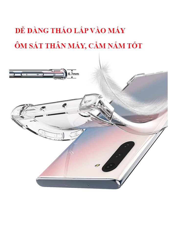 [05] Ốp lưng SAMSUNG trong suốt chống sốc 4 góc Note 8 Note 9 Note10 Note 10 Lite Note 10 plus Note 20 Note 20Ultra