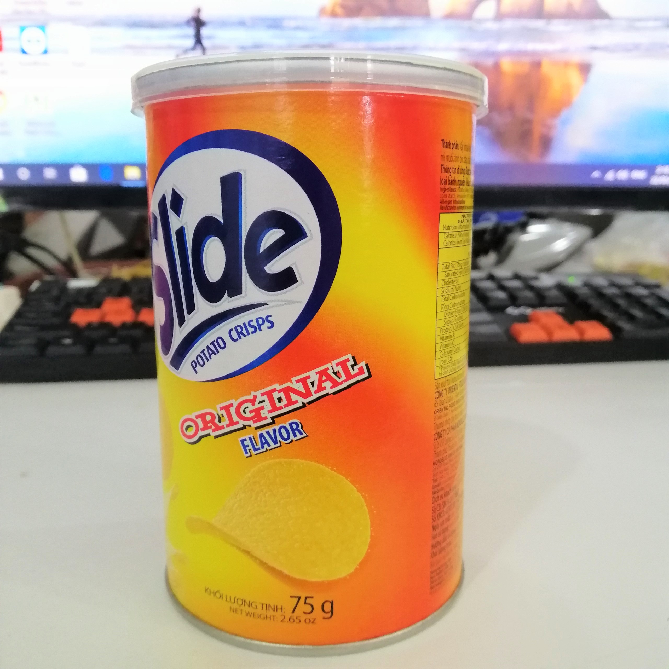 Snack Khoai Tây Slide Vị Tự Nhiên (Lon 65g)