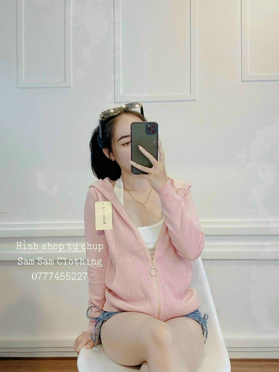 [HCM]Áo khoác len tăm form ngắn có nón siêu cưng