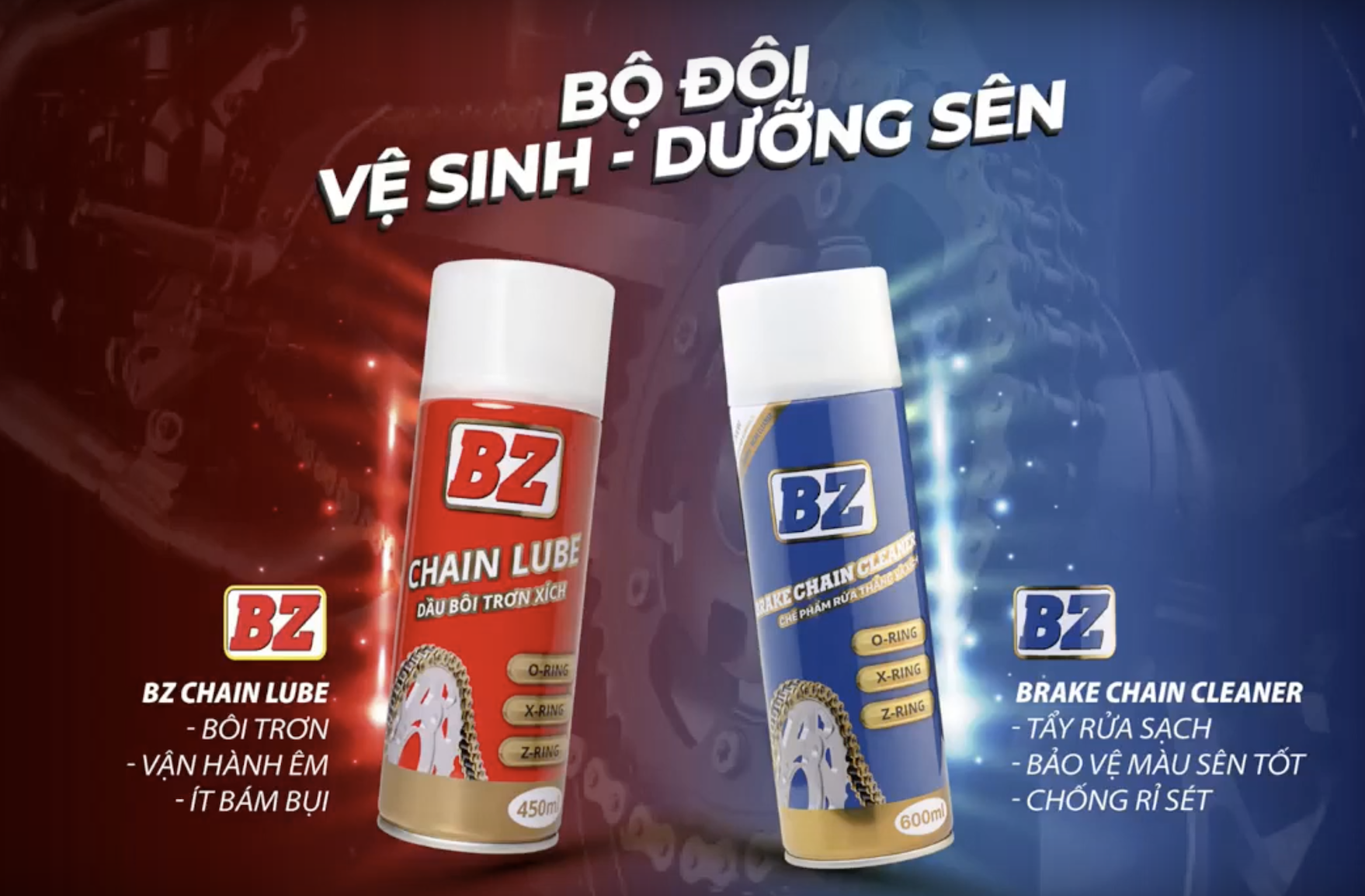Combo giá siêu sốc xịt dưỡng sên bz, vệ sinh sên bz kèm bàn chải khi mua rửa sên bz-bôi trơn sên bz bảo vệ sên xích của bạn!!