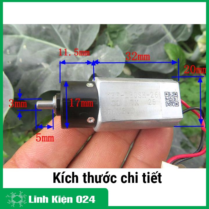 Động cơ giảm tốc 180 3V tốc độ motor 1350 vòng/phút