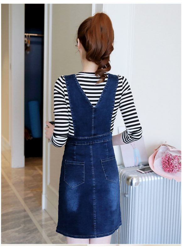 ĐẦM YẾM JEANS  PHỐI  TÚI  D698
