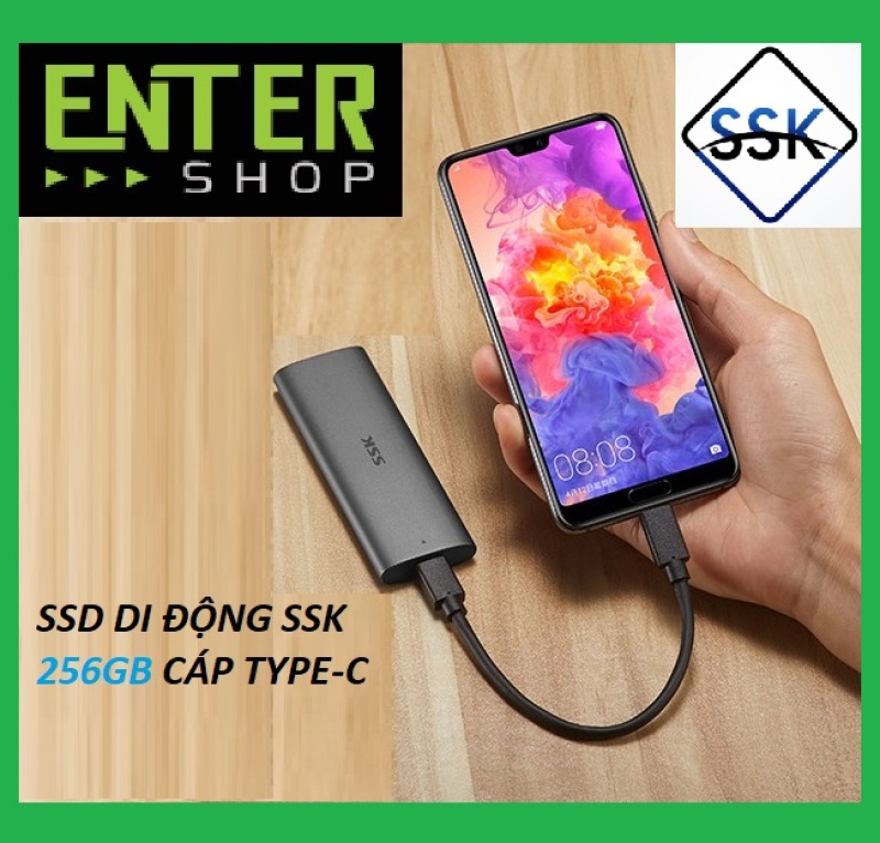 Bảng giá Ổ cứng di động SSD SSK 256Gb – typeC tặng kèm túi bảo vệ ổ cứng Phong Vũ