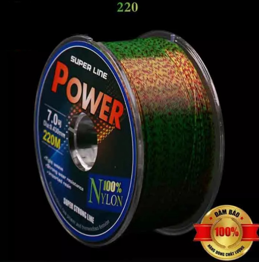 Cước câu cá nhật 3D tàng hình 220m power dây câu cá 100%