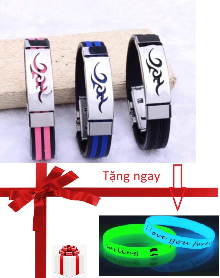 Giá rẻ :Vòng đeo tay Titan hình ngọn lửa (Đỏ, Đen, Trắng, xanh dương, cam, xanh nõn chuối, vàng chanh) + Tặng Vòng tay dạ quang phát sáng trong đêm sp NTP196