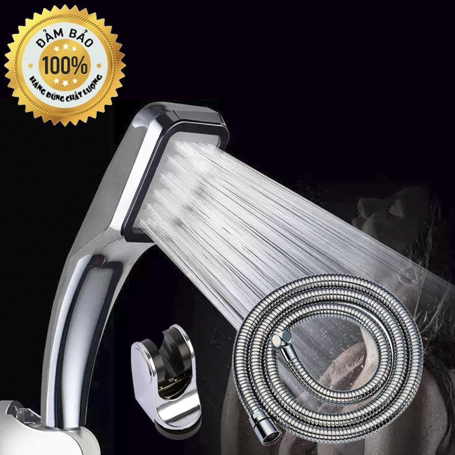 Bộ Vòi Tắm Hoa Sen Tăng áp 300 Lỗ Kèm Dây Sen inox và cài sen 5 chế độ