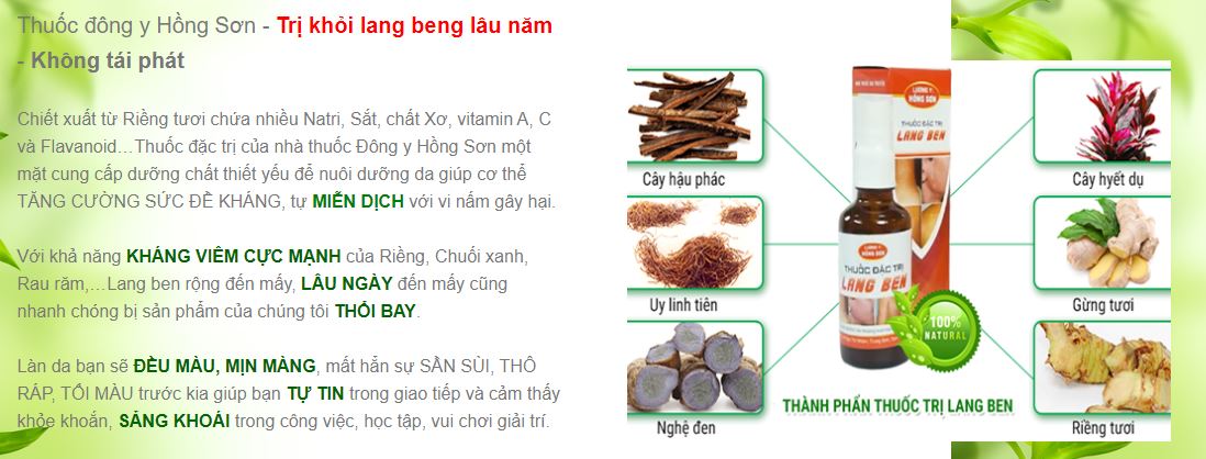 Xịt Thảo Dược Lang Ben Hắc Lào Hồng Sơn