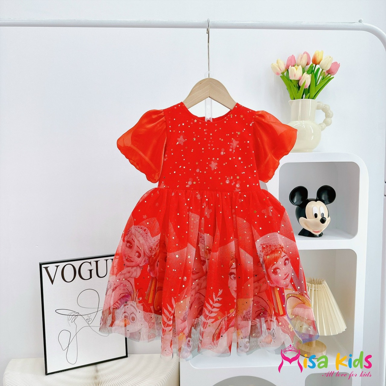 Đầm công chúa Elsa cho bé gái size 28-40kg hàng thiết kế cao cấp