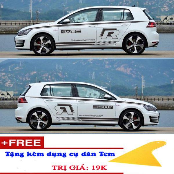 Bộ Tem dán 2 bên sườn Ô tô SUV mẫu D-598 ( Đen )  (Tặng kèm dụng cụ dán Tem)