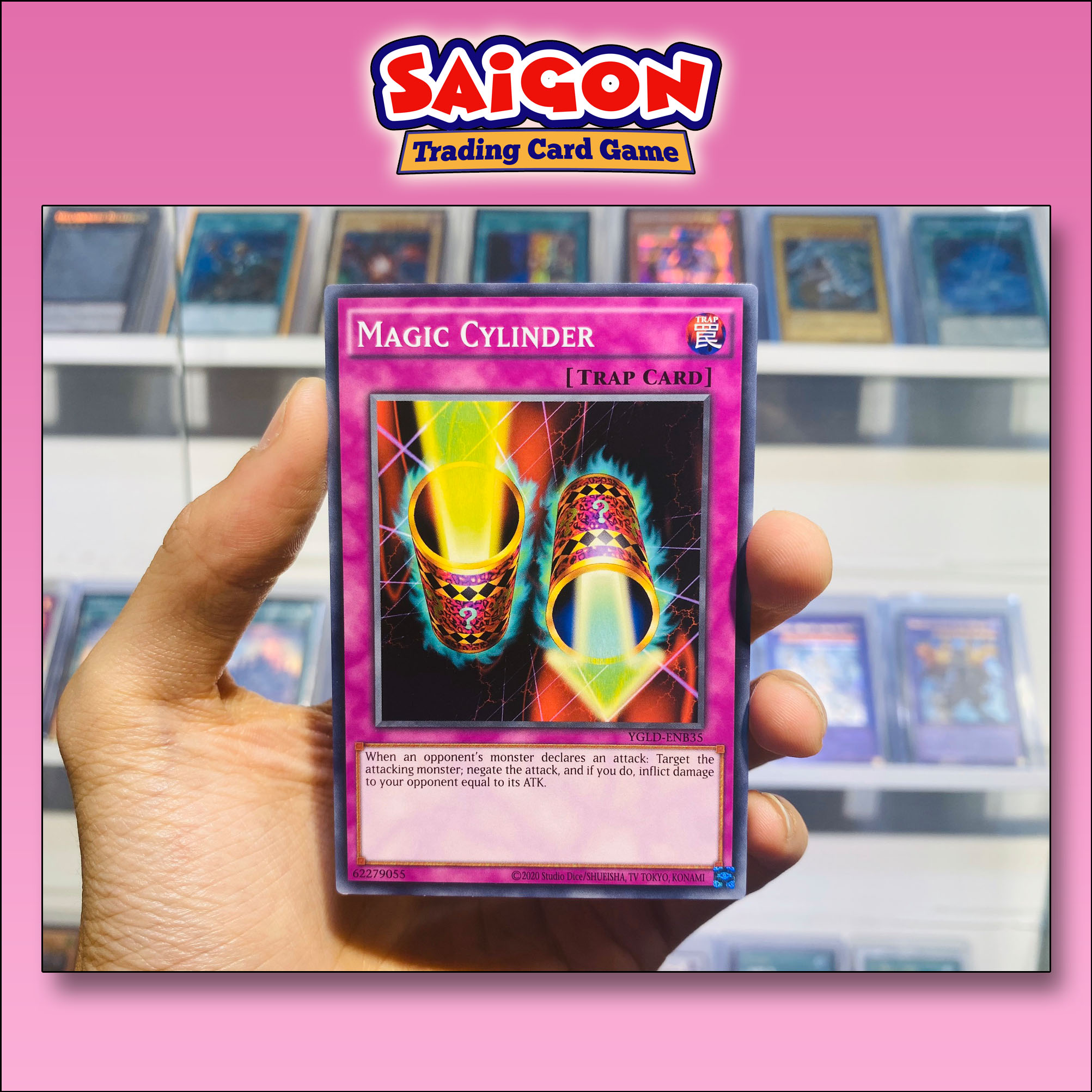Thẻ bài yugioh mã ygld-enb35 - magic cylinder - common - unlimited edition