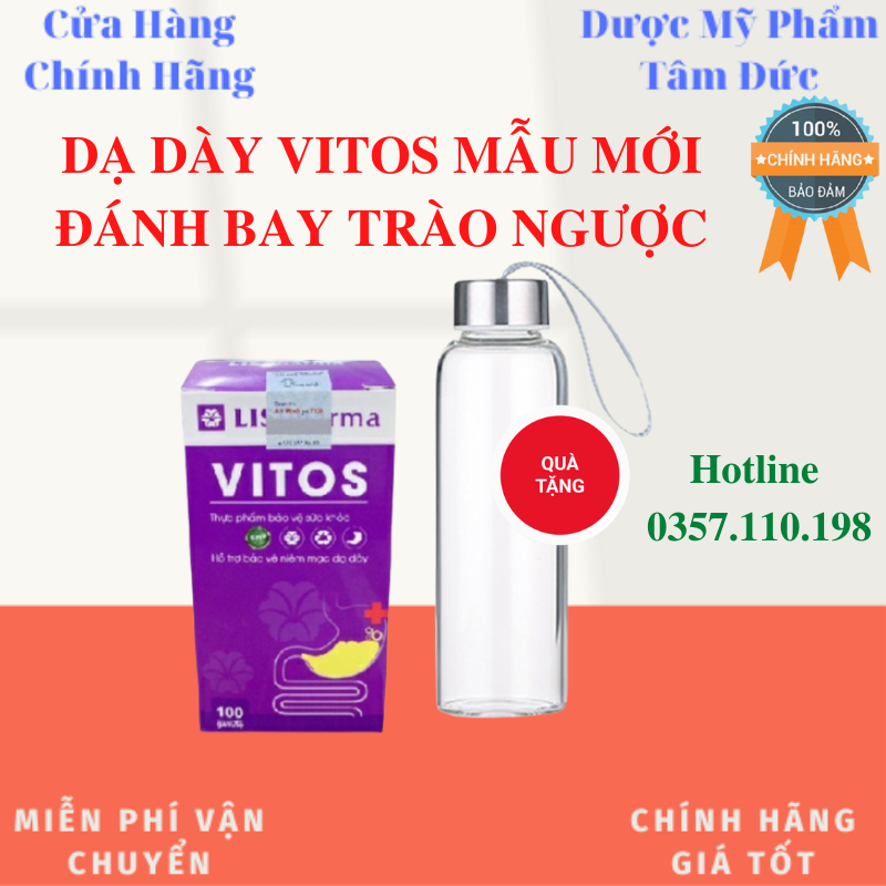 [Tặng Bình Nước] Dạ Dày Vitos Chính Hãng - Trào Ngược Viêm Loét Dạ Dày - DMPTD001