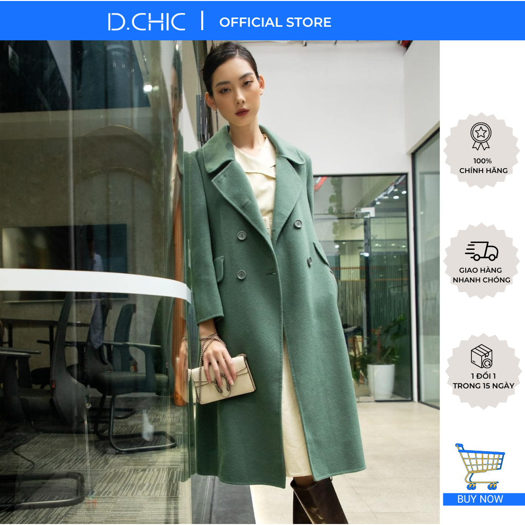 D.CHIC Măng tô dạ Handmade dài cổ Trendcoat   MS: 980151
