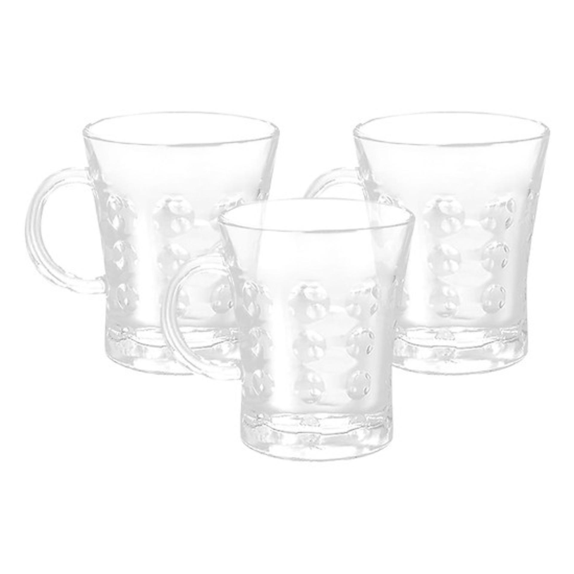 Bộ ly thủy tinh Ai Cập có quai 280ml (3 ly)