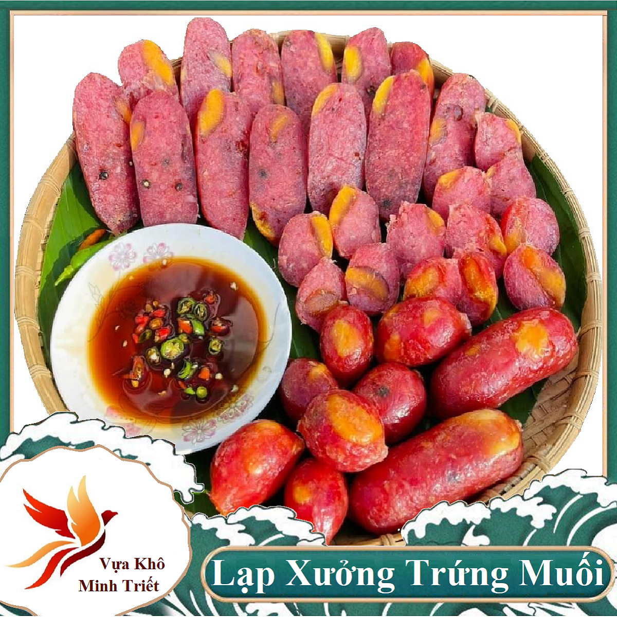 1 kg lạp xưởng tươi trứng muối hồ lô loại 1 đặc sản miền tây-vựa khô minh triết