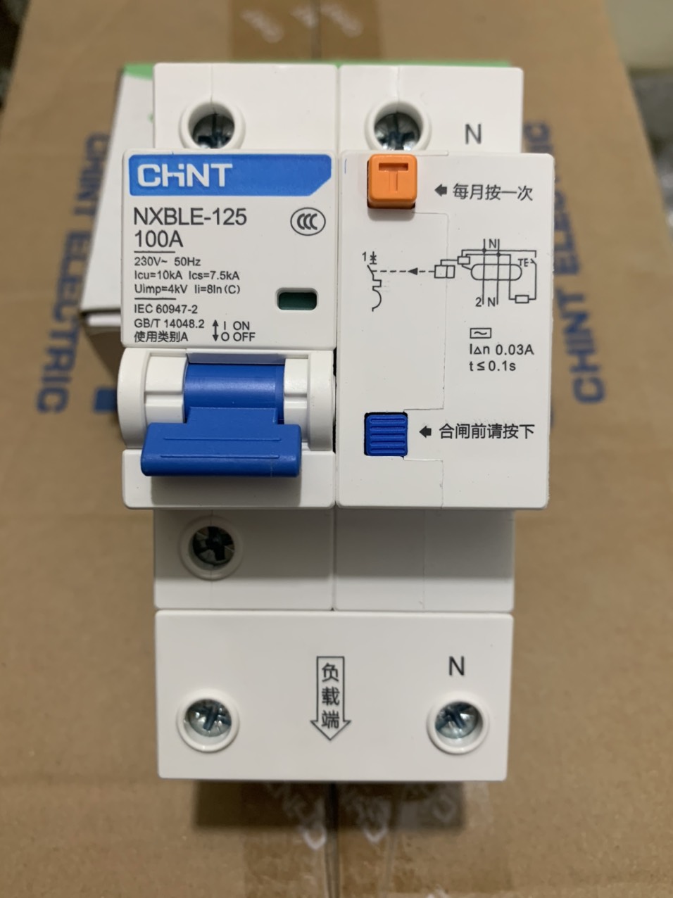 Át tô mát rcbo chint 1p+n 100a nxble-125