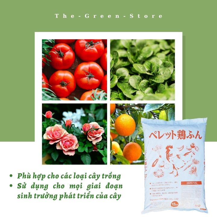 500G/1KG Phân gà hữu cơ Nhật dạng viên 3.5-2-2 (bán lẻ từ bao 15kg) cho phong lan, hoa hồng, mai vàng, cây cảnh, rau sạch và cây ăn quả