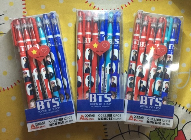 [HCM]HỘP 12 CÂY BÚT XOÁ ĐƯỢC BTS