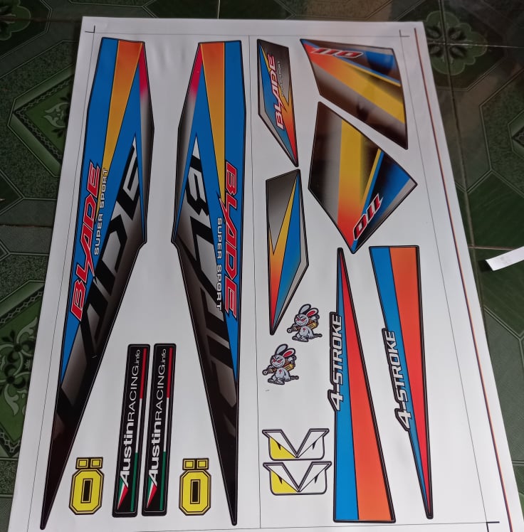 tem rời blade 110 xanh dương đen